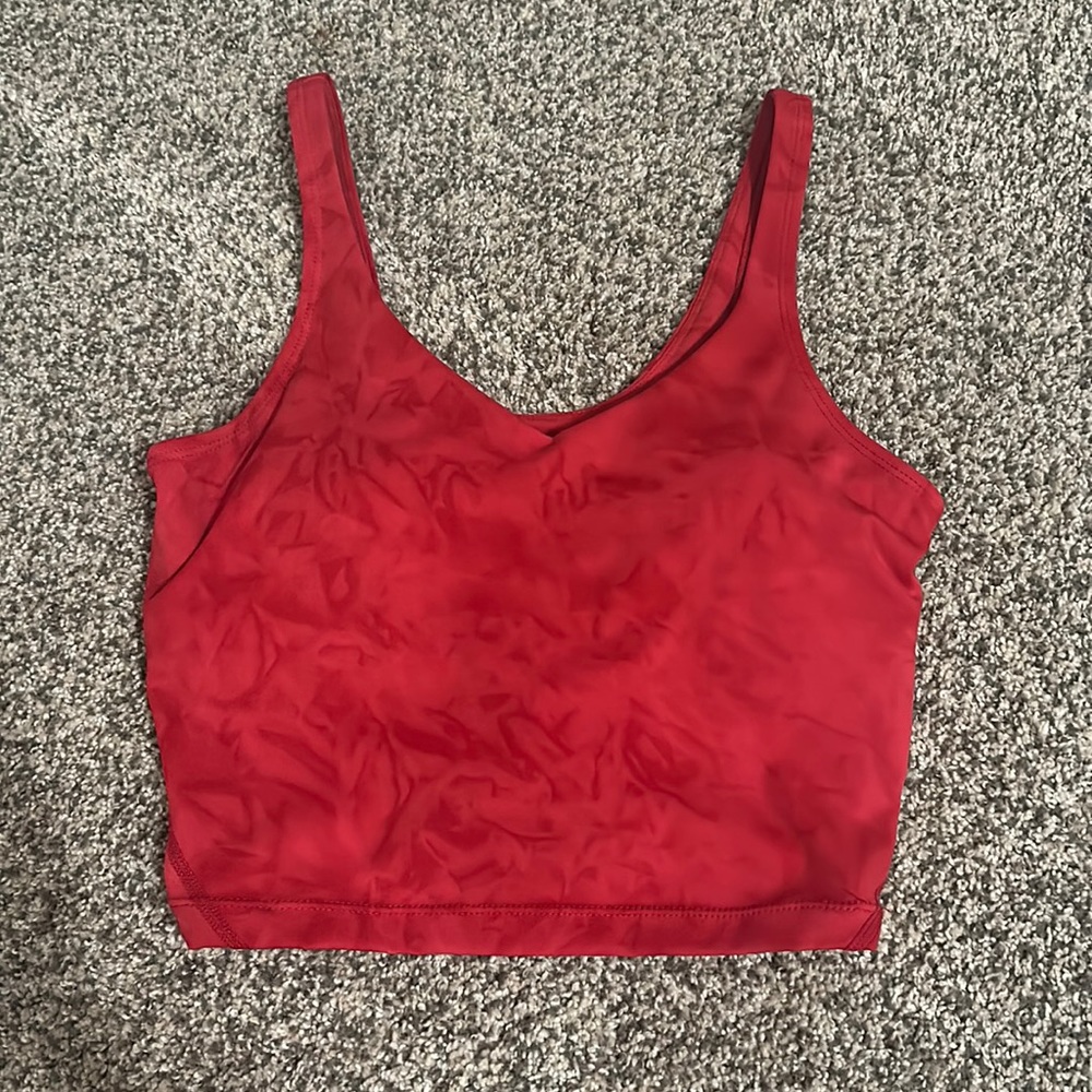Oalka Red Camo Tank Top with built in Bra